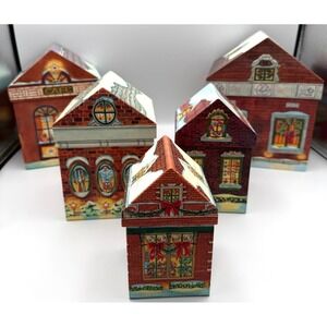 ST. NICK'S VILLAGE Ltd Edition Set of 5 Nesting Boxes-Barrington Studios-READ!